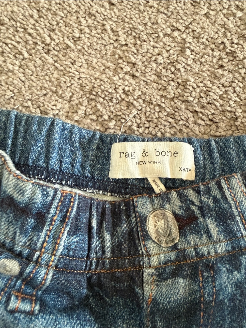 rag & bone Distressed Light-Mid Blue Wide Leg Jeans - Picture 2 of 2